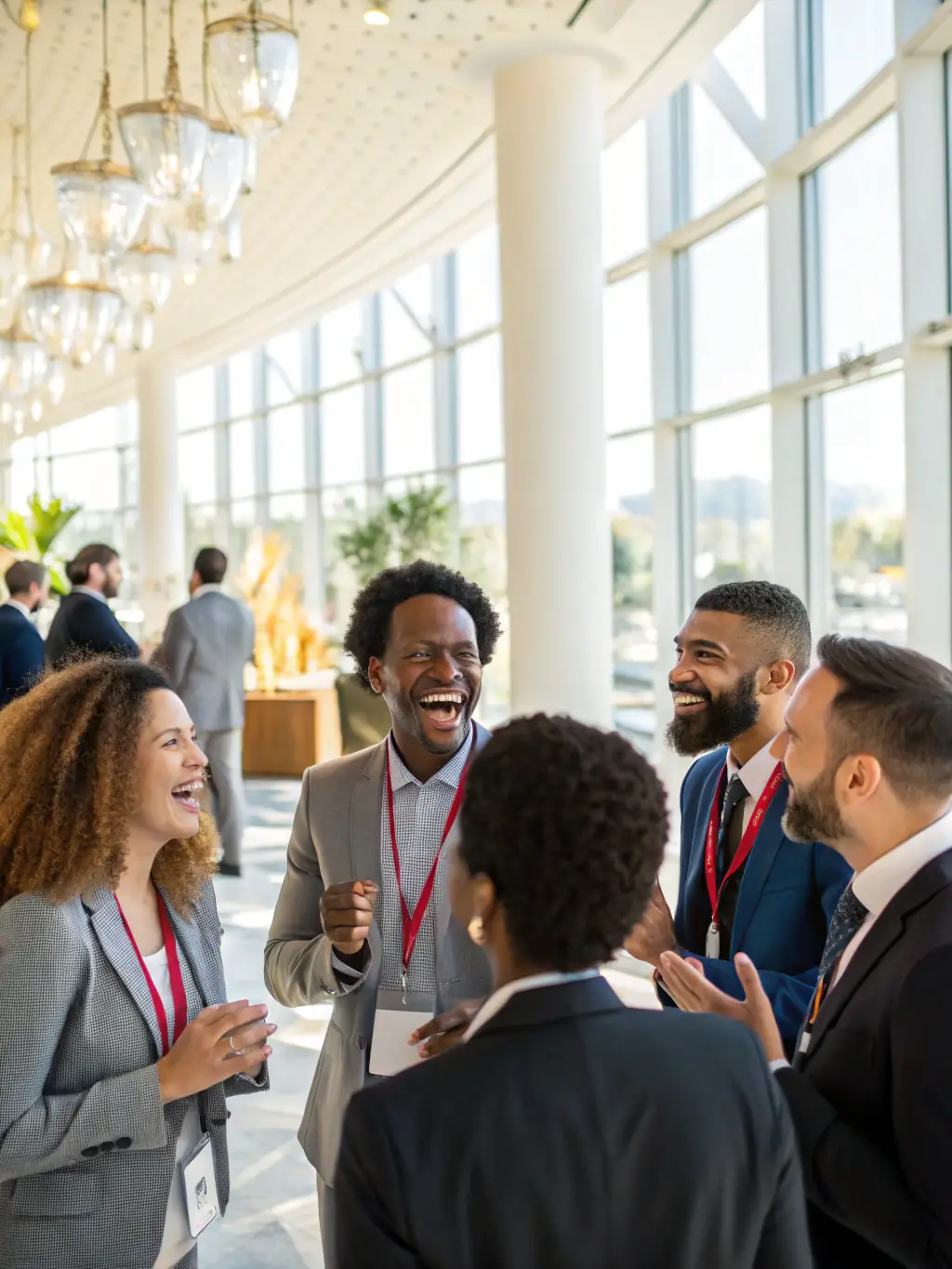 A candid shot of attendees networking during a coffee break at the Innovation Summit UK 2024, showcasing vibrant conversations and exchange of ideas.